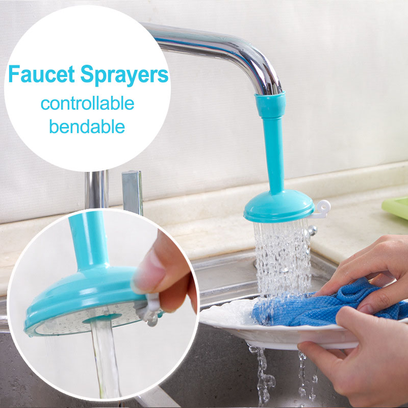 Creative Water Saving Kitchen Faucet Sprayers Adjustable Tap Filter Nozzle Swivel Spout Faucet Kitchen Bathroom Accessories Color : short blue|long blue|long purple|short purple|short pink|long pink 
