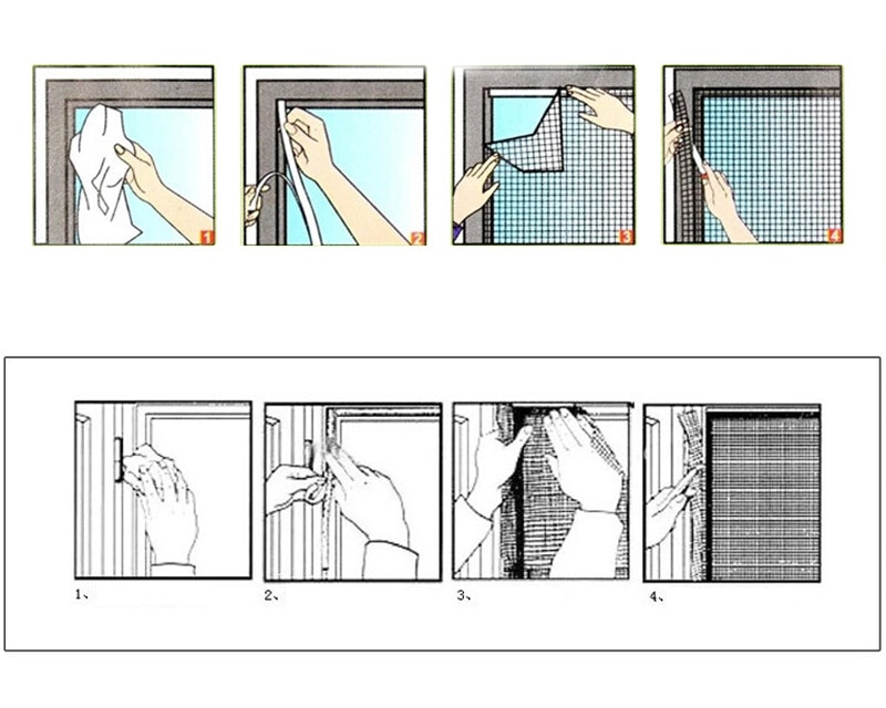 130cmx150cm Fly Mosquito Window Net Mesh Screen Room Cortinas Mosquito Curtains Net Curtain Protector Fly Screen Inset Color : Black|Gray|White 