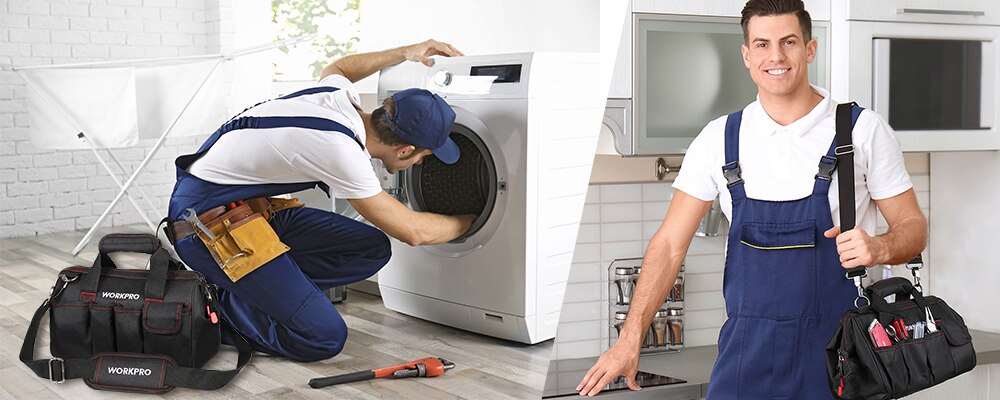 WORKPRO 12 inch Tool Bag 600D Polyester Electrician Shoulder Bag Tool Kits Bag