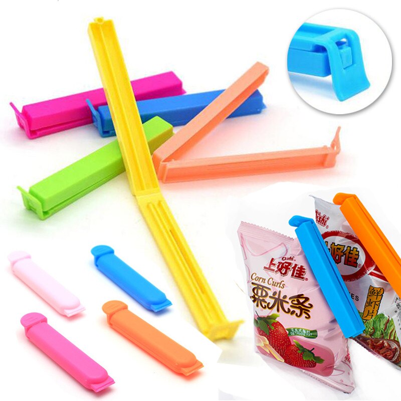 10Pcs/lot Portable New Kitchen Storage Food Snack Seal Sealing Bag Clips Sealer Clamp Plastic Tool Color : 11cm|7cm 