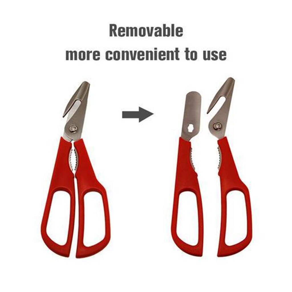 Stainless Steel Scissors New Lobster Fish Shrimp Crab Seafood Scissors Shears Snip Shells Kitchen Tool Slimme Keukentang Color : black|Red 