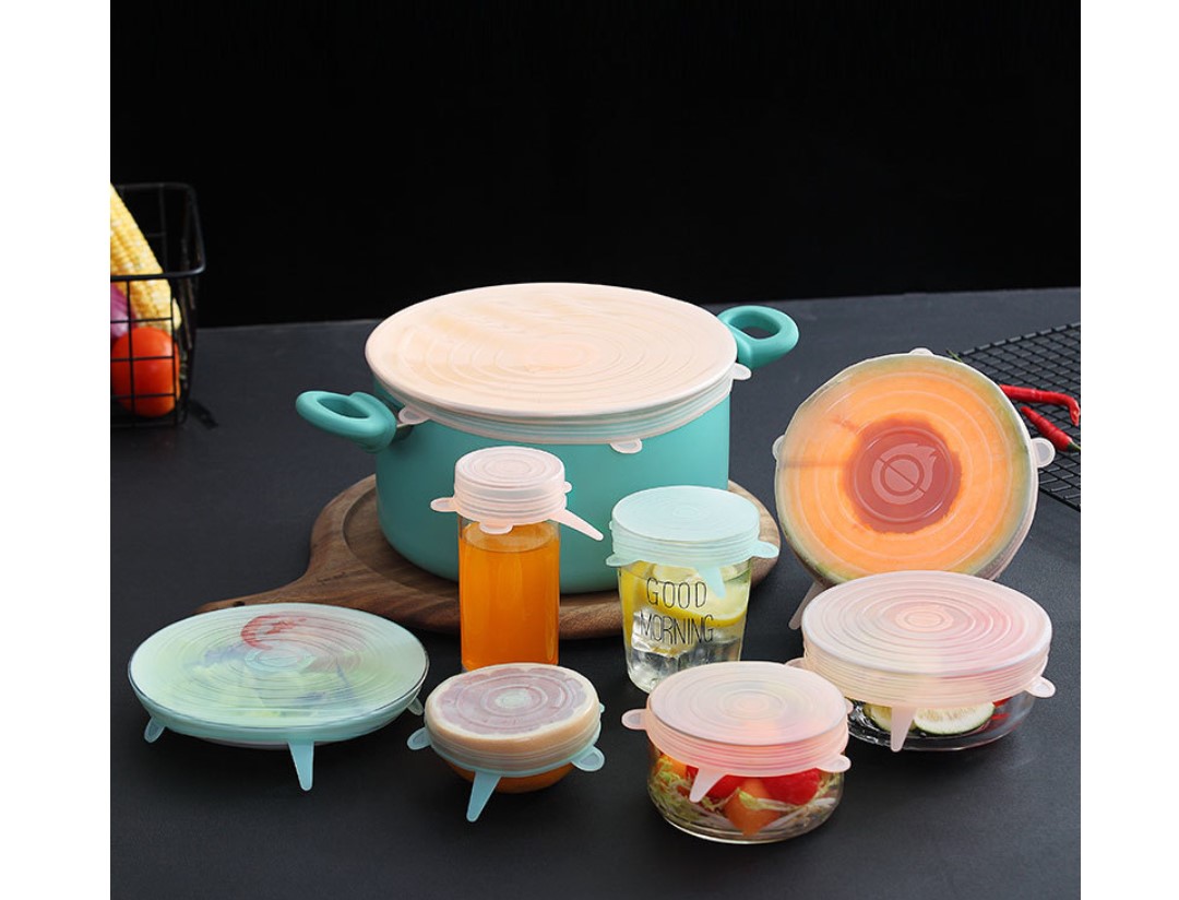 Silicone Food Lids 6 Pcs Set