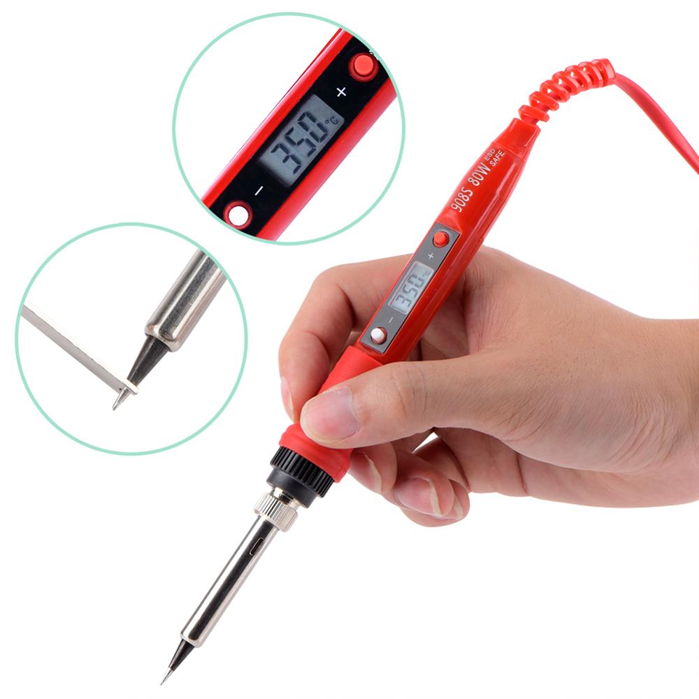 JCD Soldering iron kit adjustable temperature 220V 80W LCD solder welding tools Ceramic heater soldering tips Desoldering Pump JCD Soldering iron kit adjustable temperature 220V 80W LCD solder welding tools Ceramic heater soldering tips Desoldering Pump