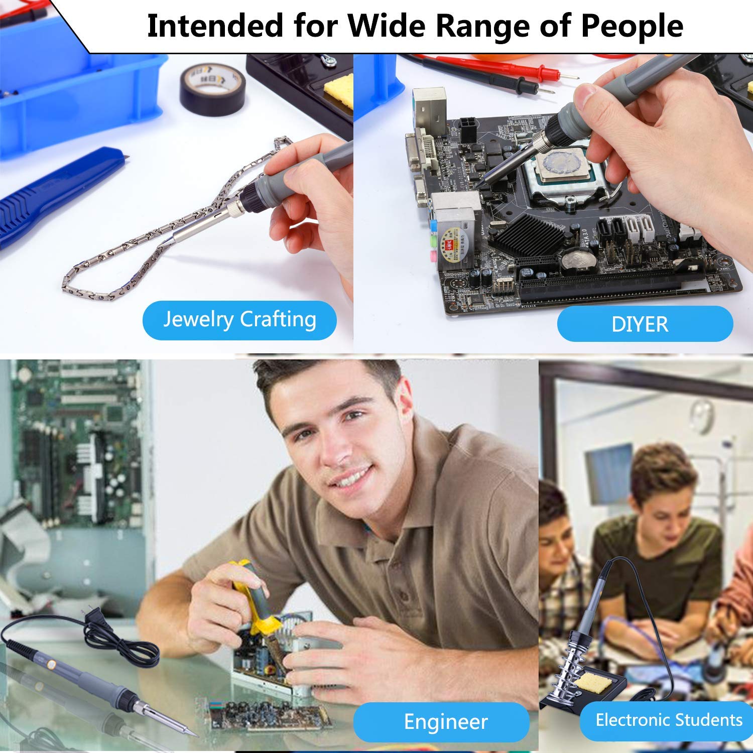 Adjustable Temperature Electric Soldering Iron kit 220V 110V 60W Welding Solder Rework Station Heat Pencil Repair Tools