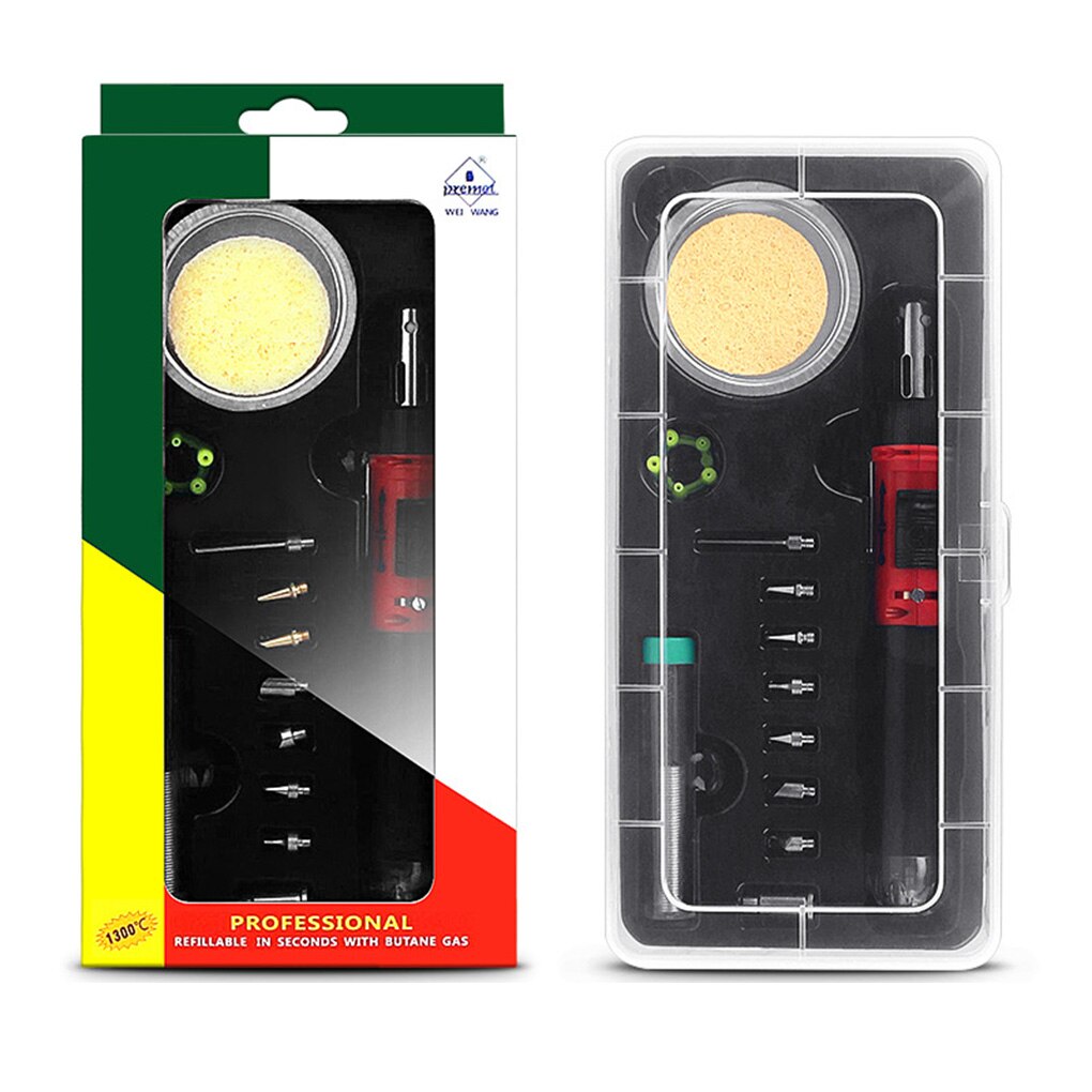 Self-Ignition 10-in-1 Gas Soldering Iron Cordless Welding Torch Kit Tool HS-1115K Adjustable Ignition Butane Gas Soldering Iron