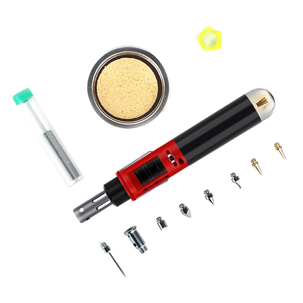 Self-Ignition 10-in-1 Gas Soldering Iron Cordless Welding Torch Kit Tool HS-1115K Adjustable Ignition Butane Gas Soldering Iron