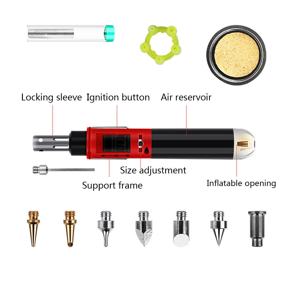 Self-Ignition 10-in-1 Gas Soldering Iron Cordless Welding Torch Kit Tool HS-1115K Adjustable Ignition Butane Gas Soldering Iron Self-Ignition 10-in-1 Gas Soldering Iron Cordless Welding Torch Kit Tool HS-1115K Adjustable Ignition Butane Gas Soldering Iron