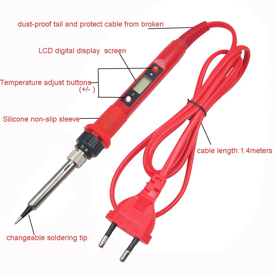 60/80W digital electric soldering iron welding iron tool temperature adjustable soldering iron tips/ stand/ tin wire
